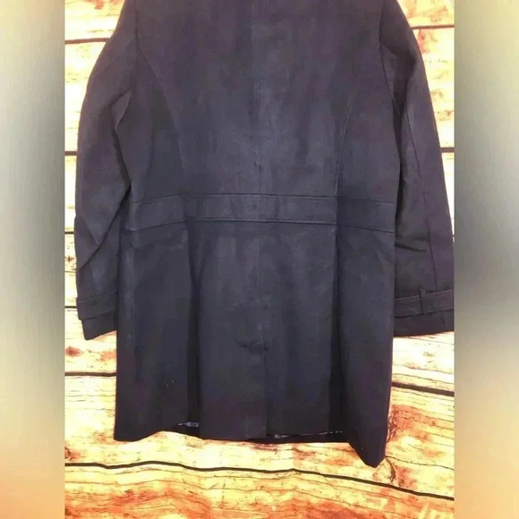 Women’s Navy Blue Faux Wool Jacket - Picture 9 of 12